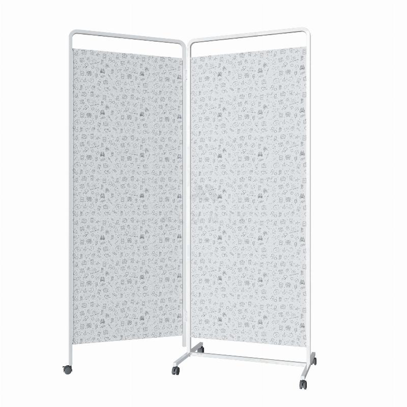 .Медична ширма ШС 1.02, ТОВ "Алюмікс ТМК", двосекційна, на колесах